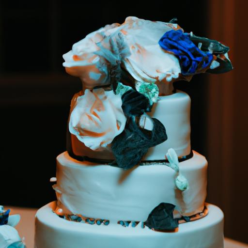Bánh kem đám cưới tinh tế và đẹp mắt với hoa văn phức tạp.