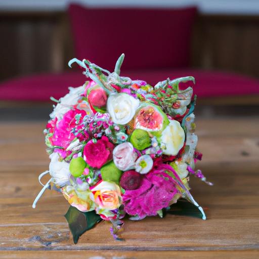 Bó hoa đầy màu sắc cho cô dâu trong ngày cưới