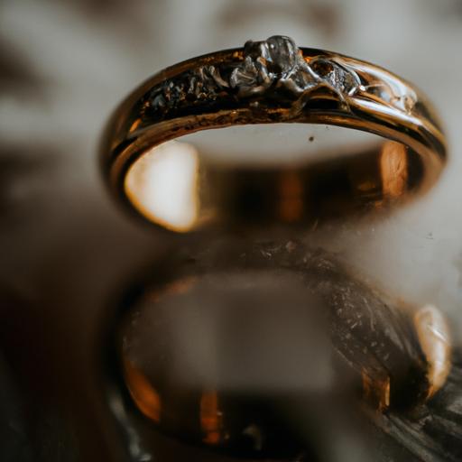 Nhiếp ảnh gia chụp gần chi tiết chiếc nhẫn vàng đẹp tinh xảo