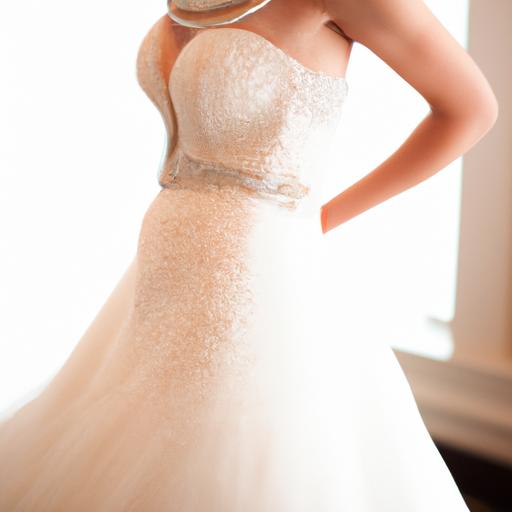 Cô dâu mang trên mình chiếc váy cưới cao cấp với chi tiết đính đá tinh xảo.