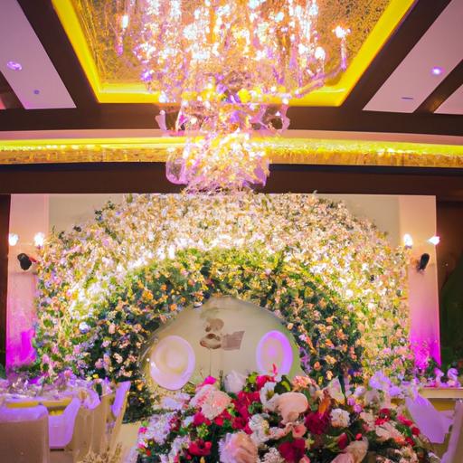 Không gian trang trí đầy lãng mạn cho đám cưới tại rạp sự kiện