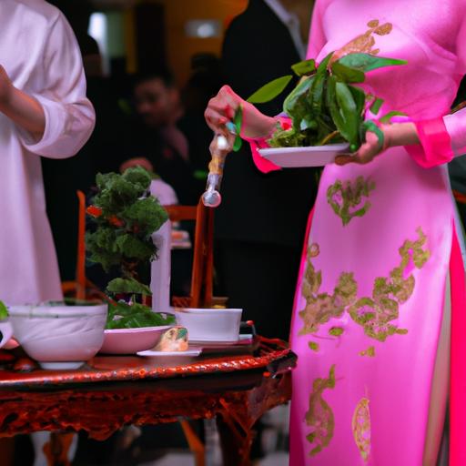 Lễ cưới truyền thống Việt Nam với cô dâu mặc áo dài hồng