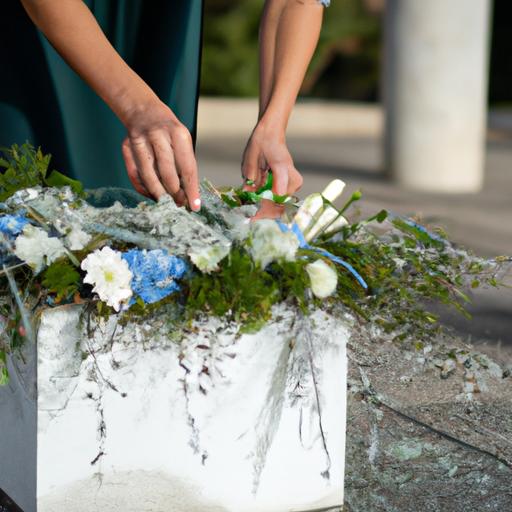Gần cảnh người làm hoa tài ba sắp xếp các loại hoa trên bàn thờ cưới