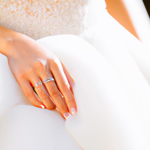 Những chiếc nhẫn cưới trên tay cô dâu được chụp gần