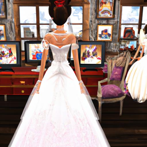 Người chơi đang thiết kế và tùy chỉnh những chiếc váy cưới của riêng mình trong trò chơi.