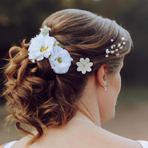 Kiểu tóc ngắn xoăn nheo kết hợp hoa nhí tinh tế: tạo nét đáng yêu và dịu dàng cho cô dâu đi đám cưới