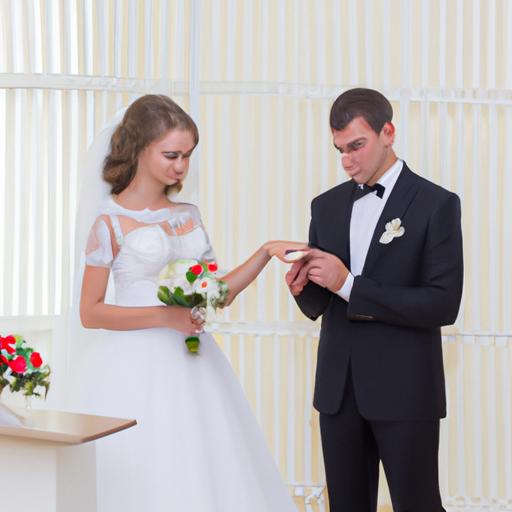 Cặp đôi chú rể và cô dâu trao nhau lời hứa hẹn trong lễ cưới