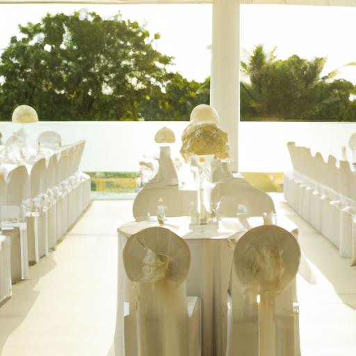 Bố trí tiệc cưới lãng mạn tại White Palace với trang trí tinh tế và ánh sáng mềm mại.