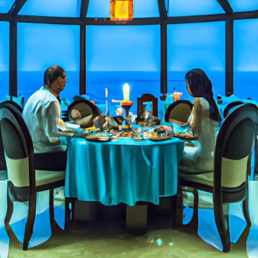 Cặp đôi tận hưởng bữa tối lãng mạn tại Aqua Palace