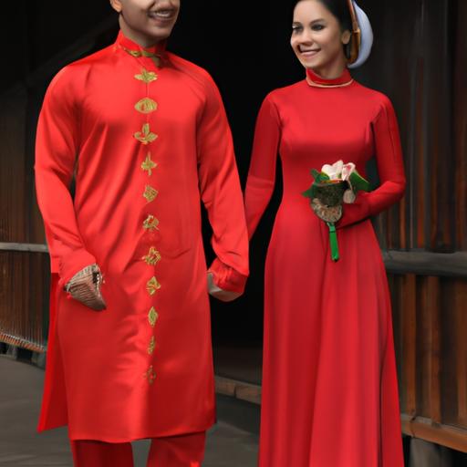 Cô dâu chú rể mặc trang phục cưới truyền thống Việt Nam