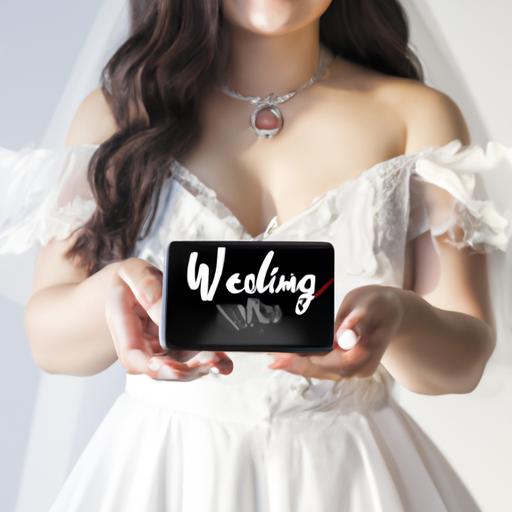 Cô dâu cầm smartphone trình diễn thiệp mời đám cưới online của mình