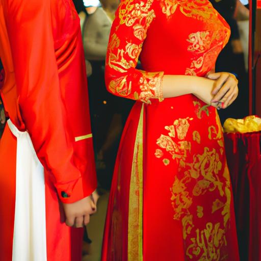 Đám cưới truyền thống với cô dâu mặc áo dài cưới màu đỏ