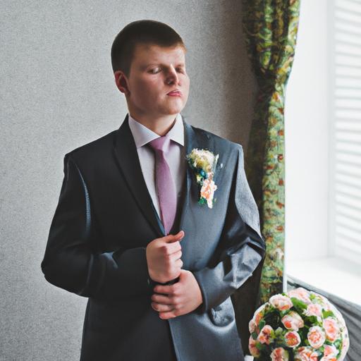 Người đàn ông trong bộ vest và cà vạt hiện đại tham dự đám cưới