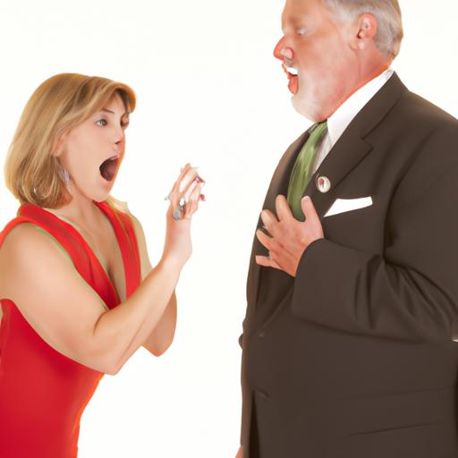 Người phụ nữ trông ngạc nhiên khi người đàn ông trong bộ vest đeo nhẫn cho cô.