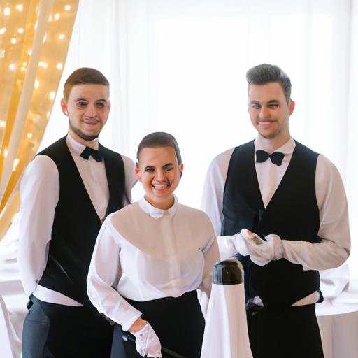 Đội ngũ nhân viên chuyên nghiệp và chu đáo cung cấp dịch vụ tốt nhất trong tiệc cưới.