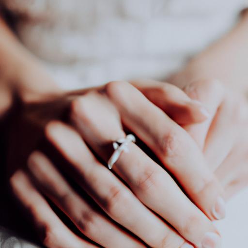 Một cái nhìn cận cảnh về chiếc nhẫn đính hôn tuyệt đẹp trên ngón tay của cô dâu.