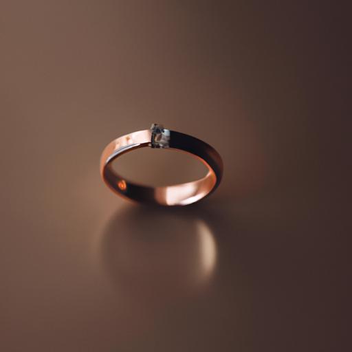 Một mẫu nhẫn cưới tối giản và thanh lịch với màu vàng hồng.