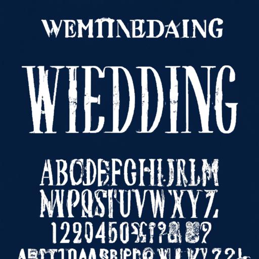 Phông chữ cưới lấy cảm hứng từ thời trang cổ điển với chữ viết tinh tế và chi tiết trang trí.