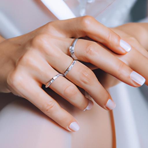 Chi tiết vòng tay cưới trên ngón tay của cô dâu