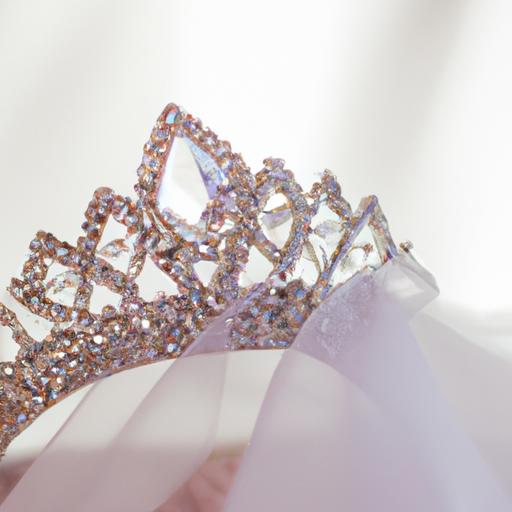 Gần cận về chiếc vương miện kim cương lấp lánh trên tà váy cưới của cô dâu